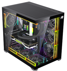 Alpha Neon 750W 80+ Bronze Power 7x ARGB Fan Kumanda ve Kontrolcü ATX Boş Bilgisayar Kasası Siyah