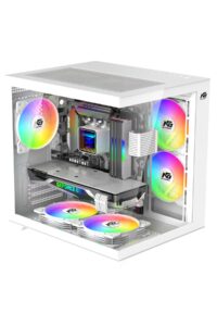 Orion Cube 750W 80+ Bronze Power 5x Tuştan Değişen RGB Fanlı M-Atx Boş Bilgisayar Kasası Beyaz