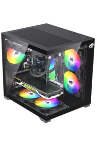 Orion Cube 750W 80+ Bronze Power 5x Tuştan Değişen RGB Fanlı M-Atx Boş Bilgisayar Kasası Siyah