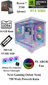 Ng Hiper Gaming - Ryzen 7 5700 4.6 GHz Rtx 5060 16Gb Ddr5 360 Sıvı Soğutma Oyuncu Bilgisayarı
