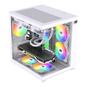 Orion Cube 5x Tuştan Değişen RGB Fanlı M-Atx Boş Bilgisayar Kasası Beyaz